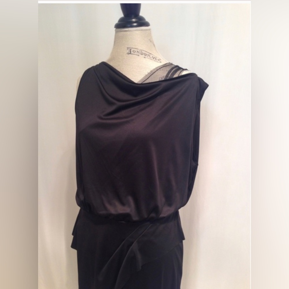 Rachel Roy Mesh Sheath Little Black Dress Sleeveless EUC